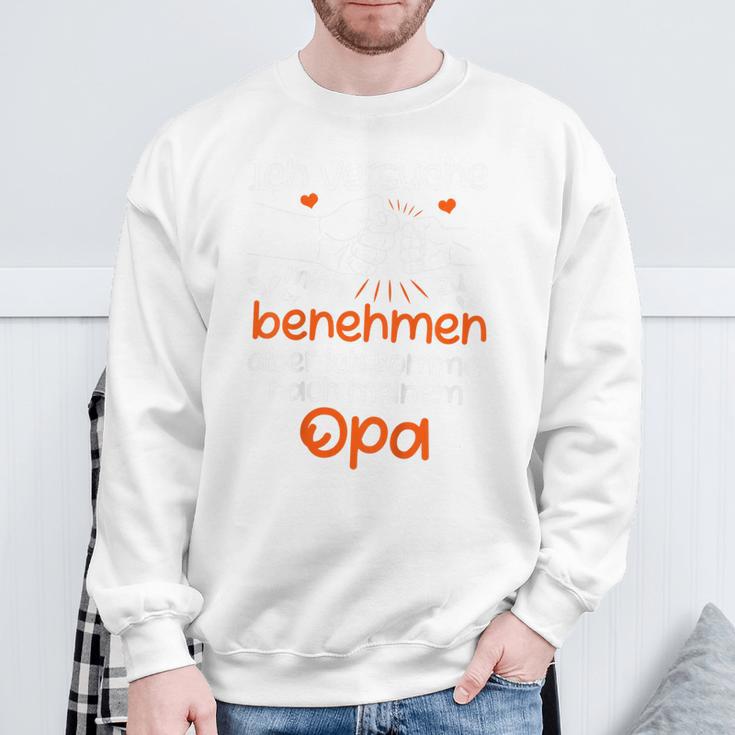 Kinder Ichersuche Mich Zu Benehmen Opa Children's Slogan Sweatshirt Geschenke für alte Männer