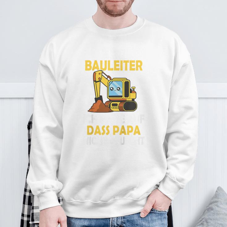 Kinder Mini Bauleiter Ich Passe Auf Dass Papa Nicht Pfuscht Bauherr Sweatshirt Geschenke für alte Männer