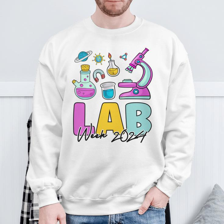 Lab Week 2024 Laboratory Tech Medical Technician Scientist Sweatshirt Gifts for Old Men