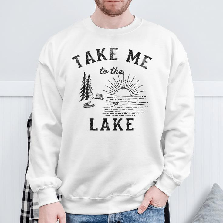 Take Me To The Lake Campground Graphic Sweatshirt Gifts for Old Men