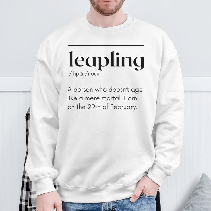 Leap Year February 29 Leapling Definition Birthday Sweatshirt Gifts for Old Men