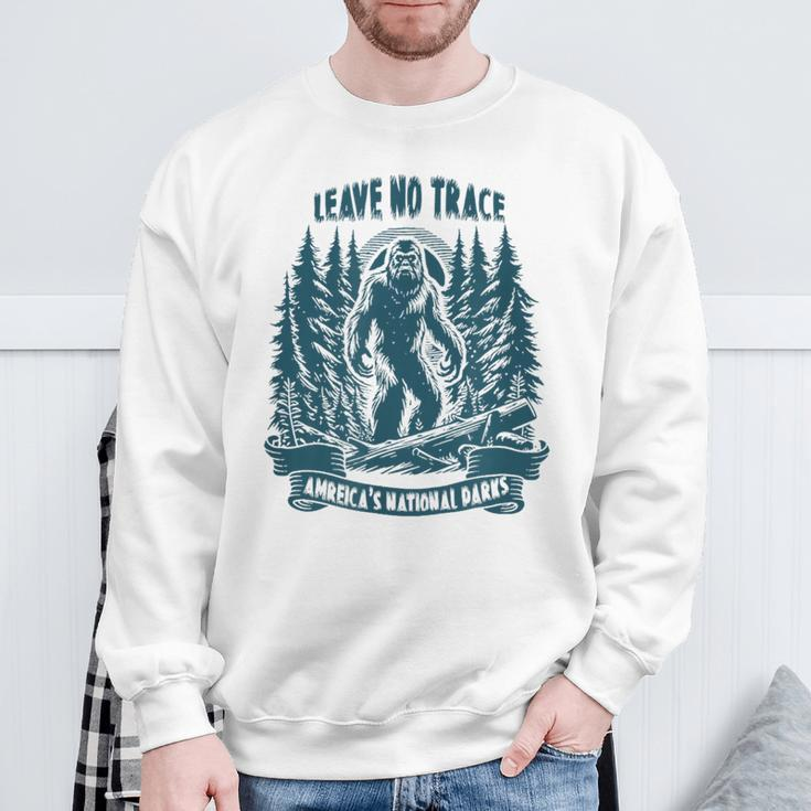 Leave No Trace America National Parks Big Foot Sweatshirt Gifts for Old Men