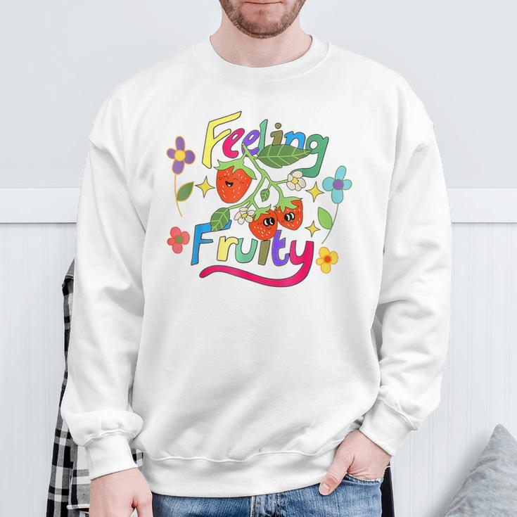 Lesbian Gay Pride Month Feeling Fruity Lgbtq Fruit Rainbow Sweatshirt Gifts for Old Men