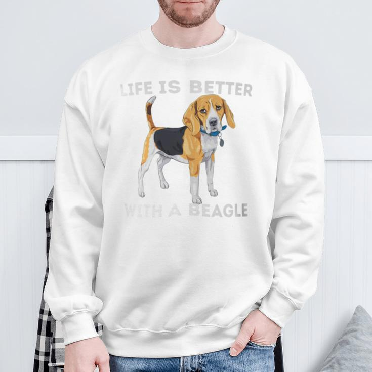 Life Is Better With A Beagle Beagle Dog Lover Pet Owner Sweatshirt Gifts for Old Men