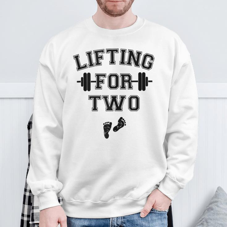 Lifting For Two Pregnancy Workout Sweatshirt Gifts for Old Men