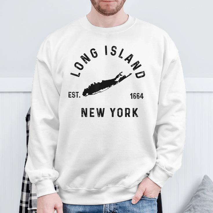 Long Island Ny Souvenir Native Long Islander Map Nyc Sweatshirt Gifts for Old Men