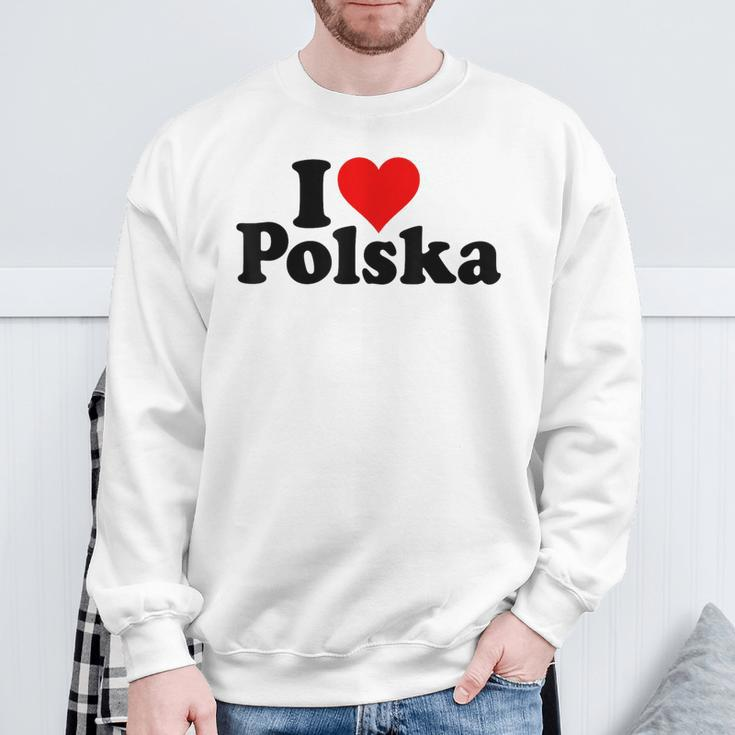 I Love Heart Polska Poland Sweatshirt Geschenke für alte Männer