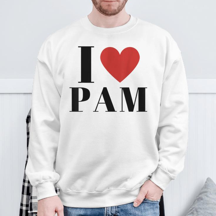 I Love Pam Heart Family Lover Custom Name Pam Idea Pam Sweatshirt Gifts for Old Men