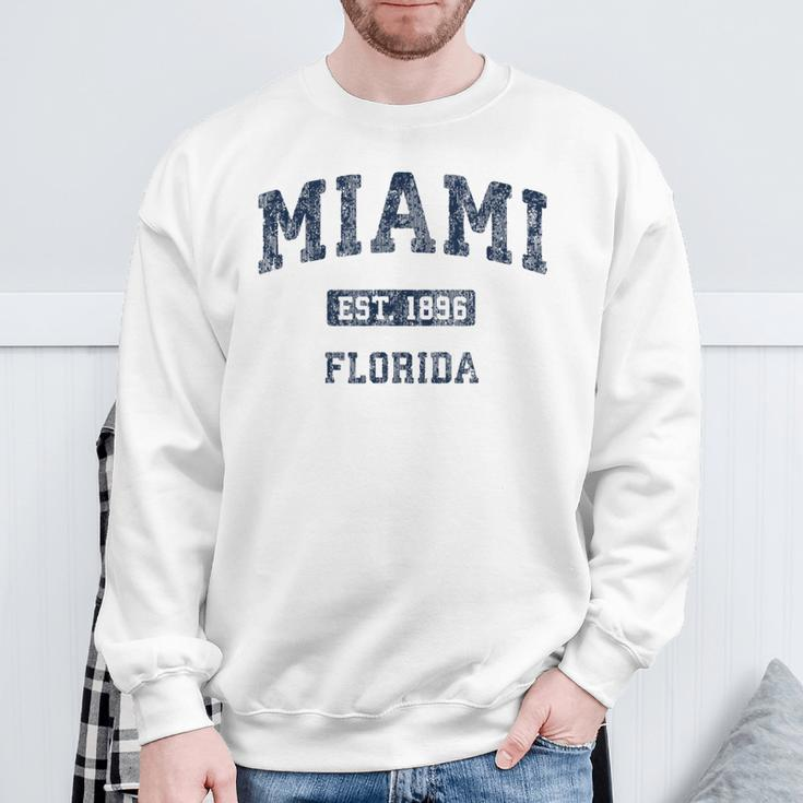 Miami Florida Fl Vintage Athletic Sports Sweatshirt Gifts for Old Men