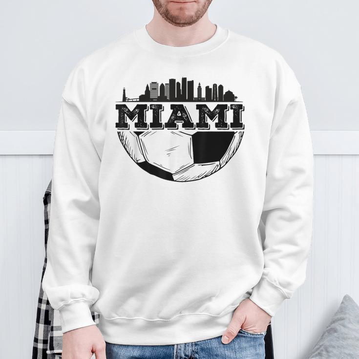 Miami Soccer Distressed Futbol 305 Sweatshirt Gifts for Old Men