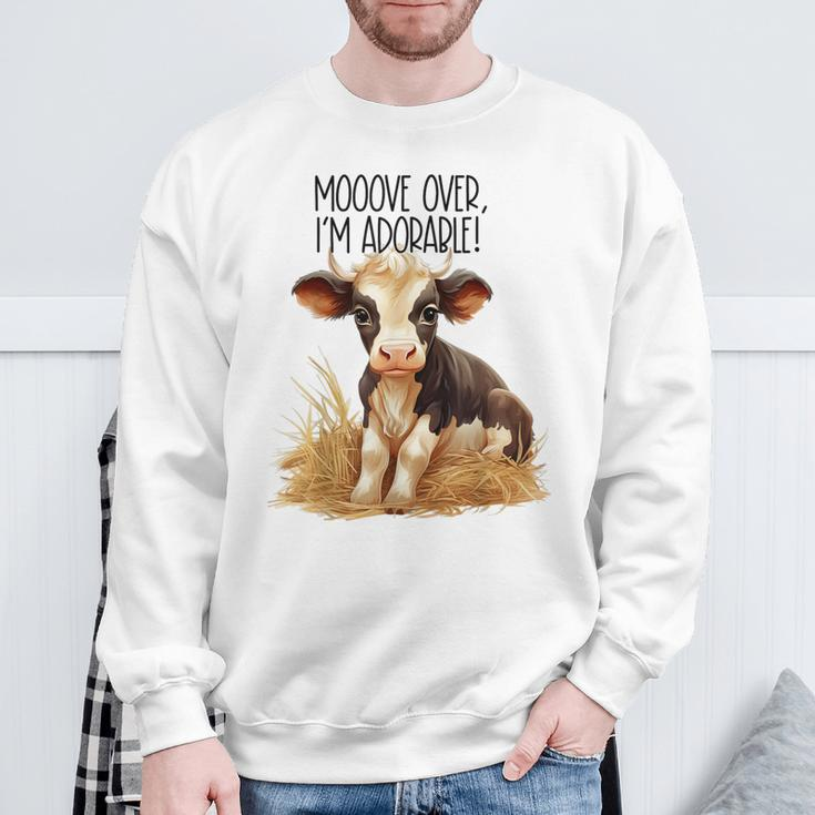 Mooove Over I'm Adorable Cute Cow Sounds Toddler Sweatshirt Gifts for Old Men