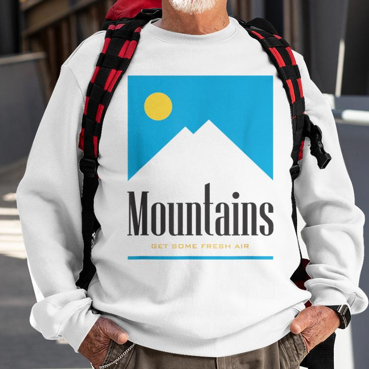 Mountains Get Some Fresh Good Air Cigarette Sweatshirt Gifts for Old Men