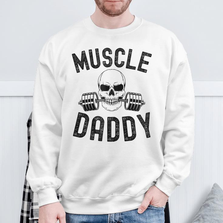 Muscle Daddy Gewichtheber Skelett Langhantel Papa Workout Kapuzenjacke Sweatshirt Geschenke für alte Männer