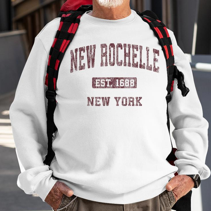 New Rochelle New York Ny Vintage Athletic Sports Sweatshirt Gifts for Old Men
