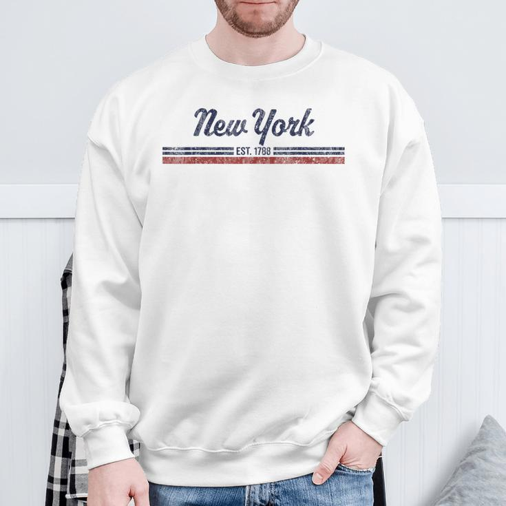 New York Vintage American Flag Retro Sweatshirt Gifts for Old Men
