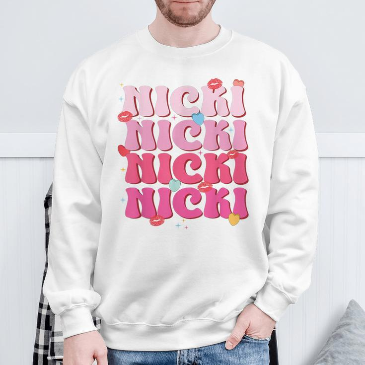 Nicki Personalized Name I Love Nicki Vintage Sweatshirt Gifts for Old Men