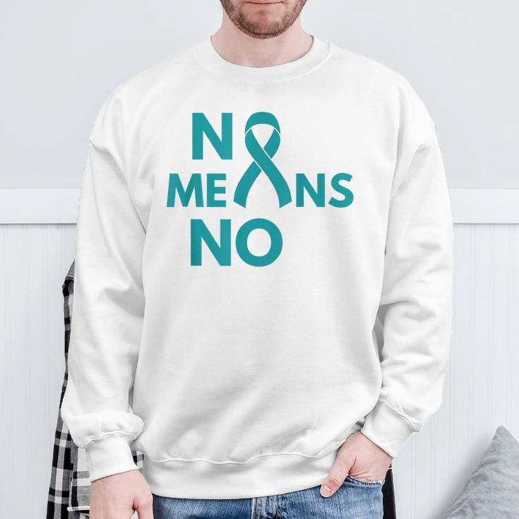 No Means No Sexual Assault Awareness Month Sweatshirt Gifts for Old Men