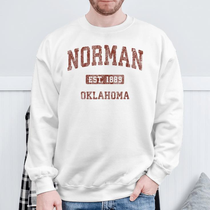 Norman Oklahoma Ok Vintage Athletic Sports Sweatshirt Gifts for Old Men