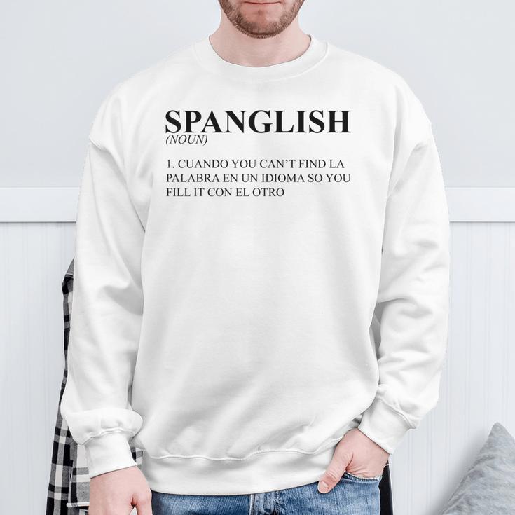 Novelty Spanglish Words Substitution Puns Sweatshirt Gifts for Old Men