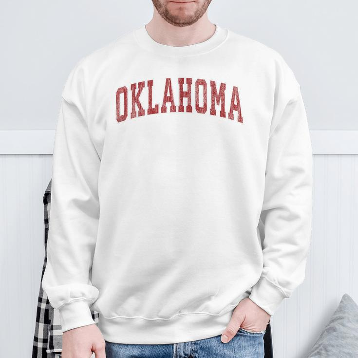 Oklahoma Ok Vintage Athletic Sports Red Style Sweatshirt Gifts for Old Men