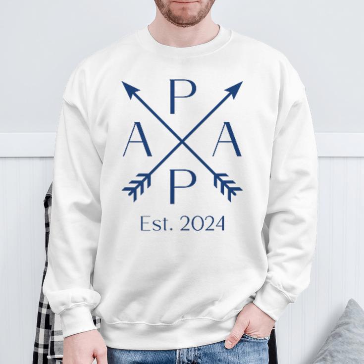 Papa Est 2024 Papa Est 2024 Sweatshirt Geschenke für alte Männer