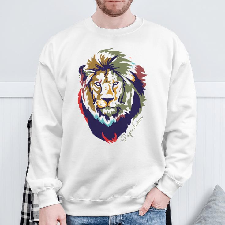 Papa Löwe Lustig Spruch Löwenkopfater Mythos Sweatshirt Geschenke für alte Männer