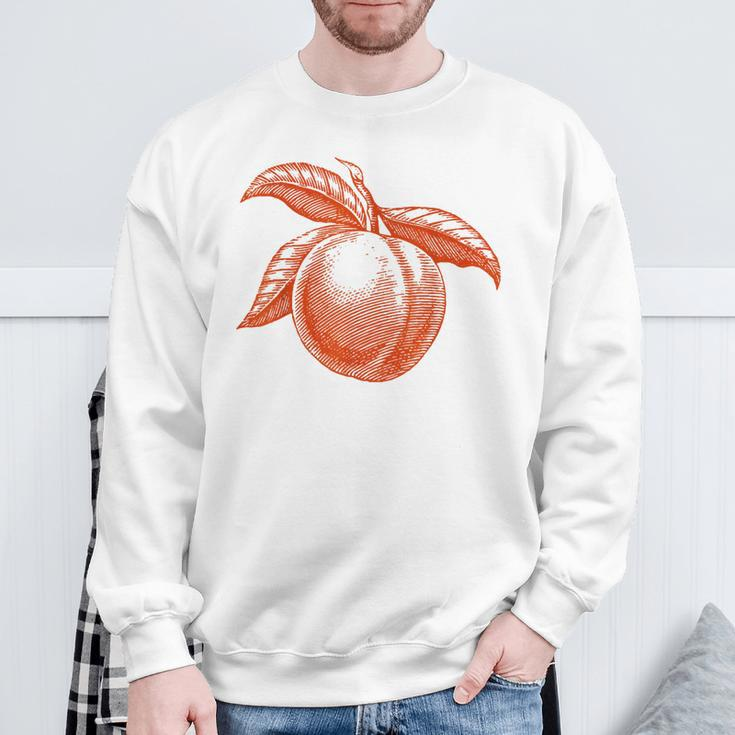 Peach Fruit Vintage Graphic Peach Sweatshirt Gifts for Old Men