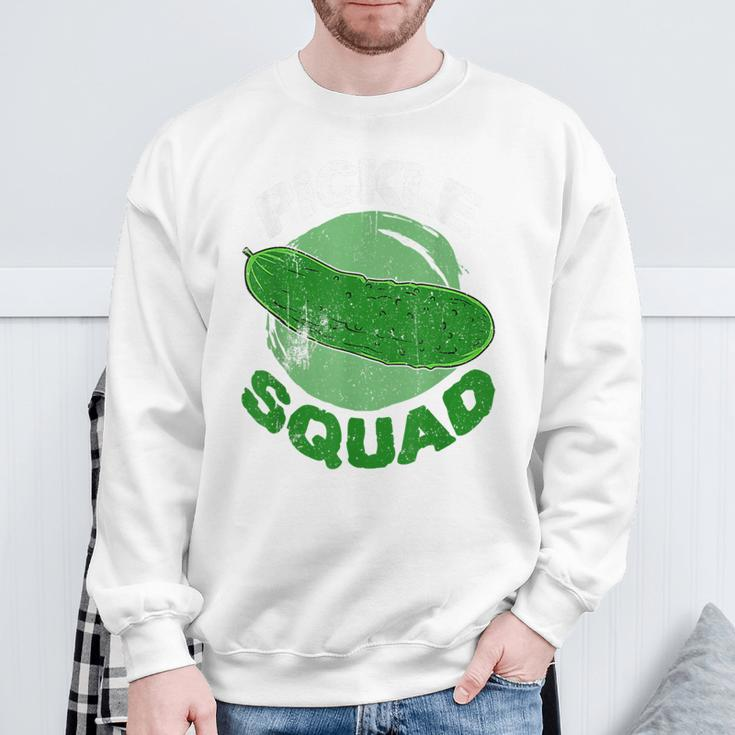 Pickle Squad Pickle Cucumber Lover Veggie Vegetarian Day Sweatshirt Gifts for Old Men