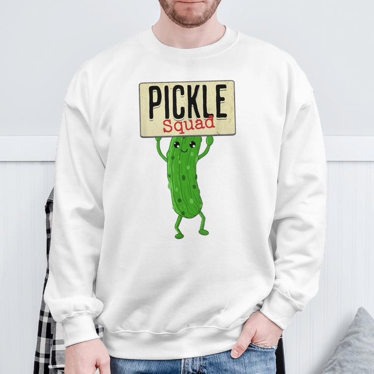 Pickle Squad Green Pickle Illustration Sweatshirt Gifts for Old Men