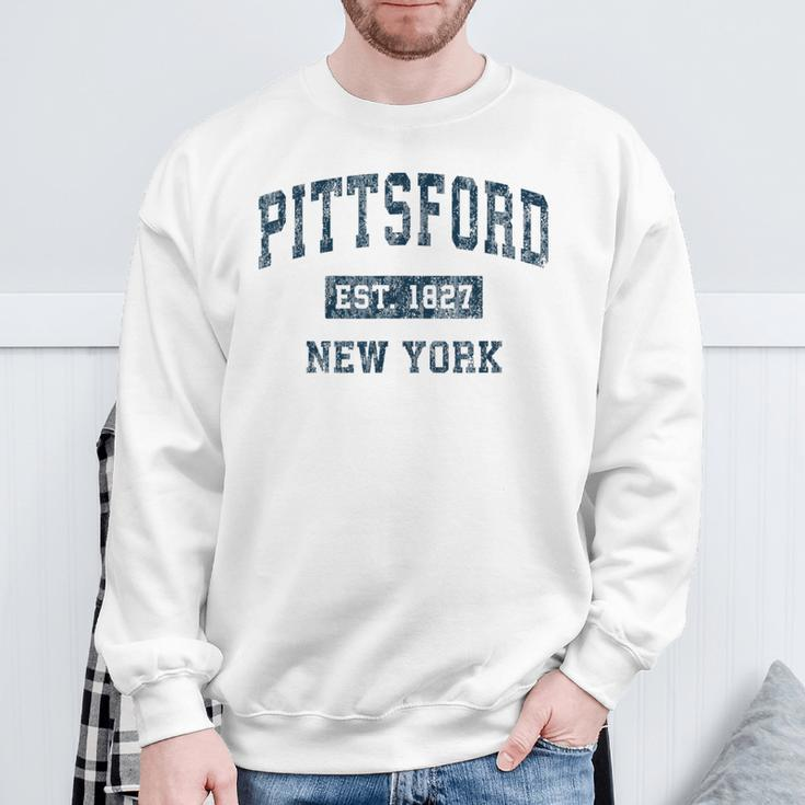 Pittsford New York Ny Vintage Sports Navy Print Sweatshirt Gifts for Old Men