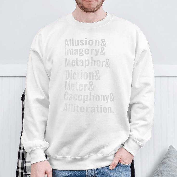 Poetry Literary Devices Literature Words Quote Sweatshirt Gifts for Old Men