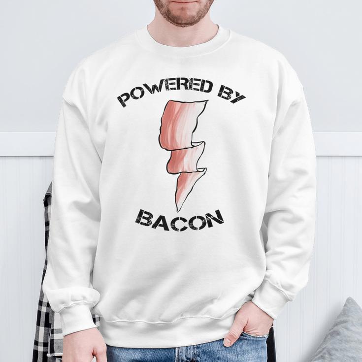 Powered By Bacon Meat Lovers Sweatshirt Gifts for Old Men