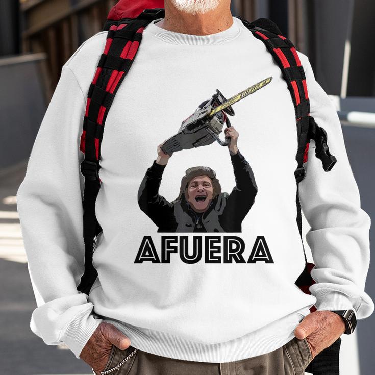 President Milei Afuera Sweatshirt Gifts for Old Men