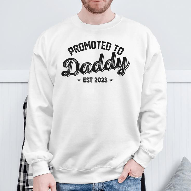 Promoted To Daddy Est 2023 New Dad New Birth Fathers Day Sweatshirt Gifts for Old Men