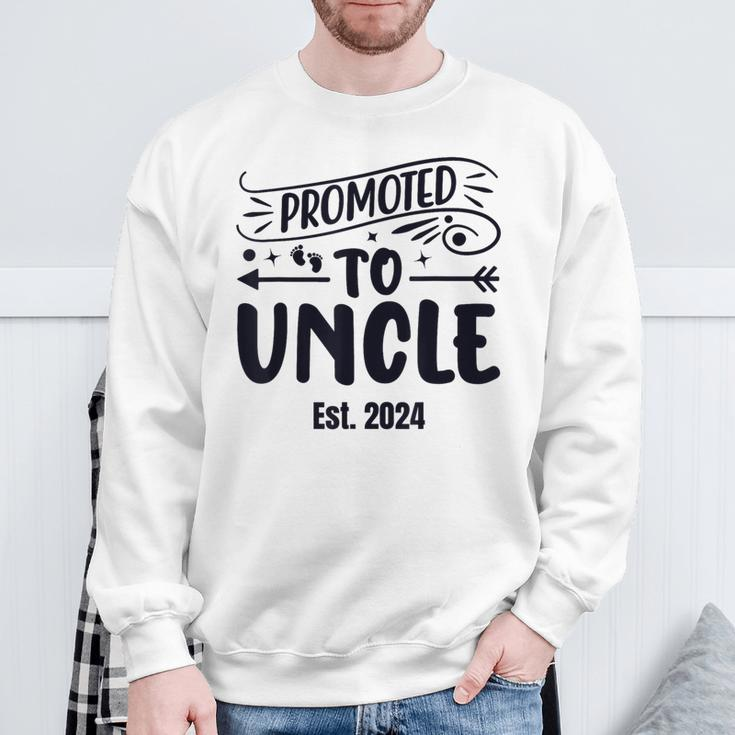 Promoted To Uncle 2024 Soon To Be Uncle Mens Sweatshirt Gifts for Old Men