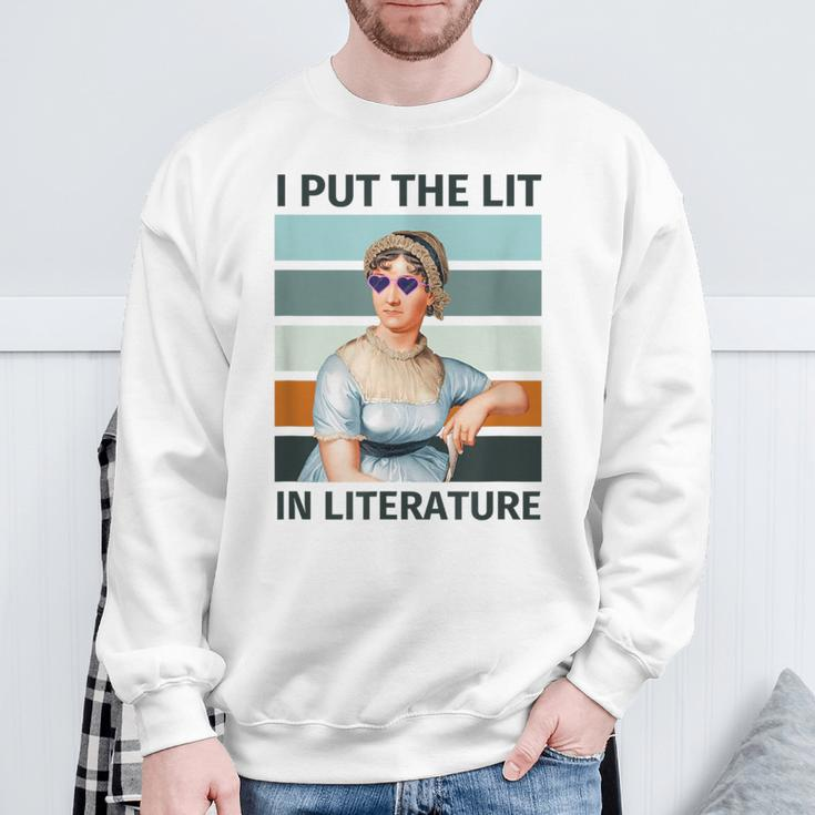 I Put The Lit In Literature Vintage Jane Austen Sunglasses Sweatshirt Gifts for Old Men