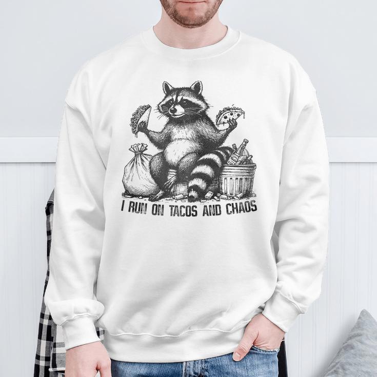 Raccoon Tacos And Chaos Mexican Food Lover Quote Sweatshirt Gifts for Old Men