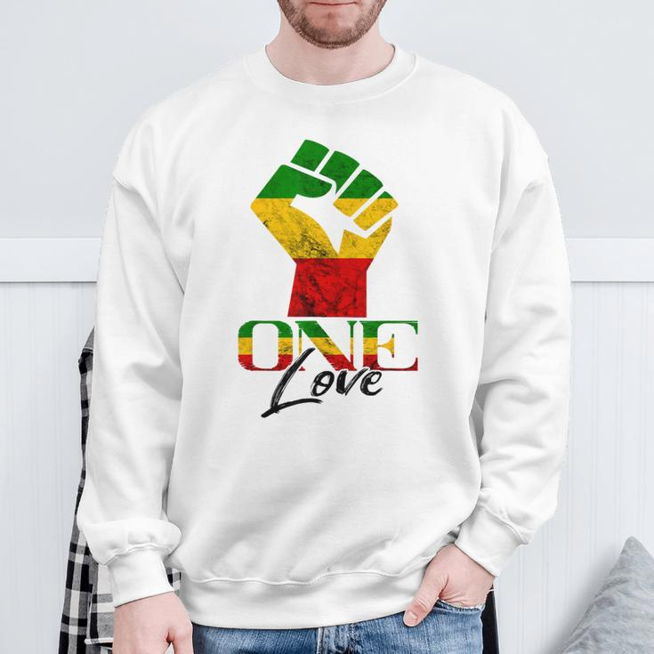 Rasta Reggae One Love Reggae Roots Handfist Reggae Flag Sweatshirt Gifts for Old Men