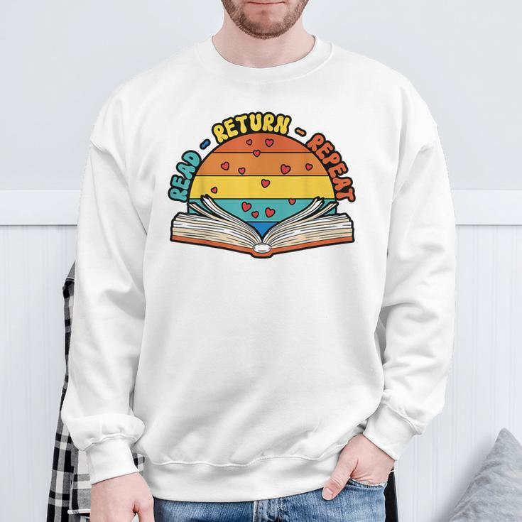 Read Return Repeat Library Worker Librarian Book Lover Sweatshirt Gifts for Old Men