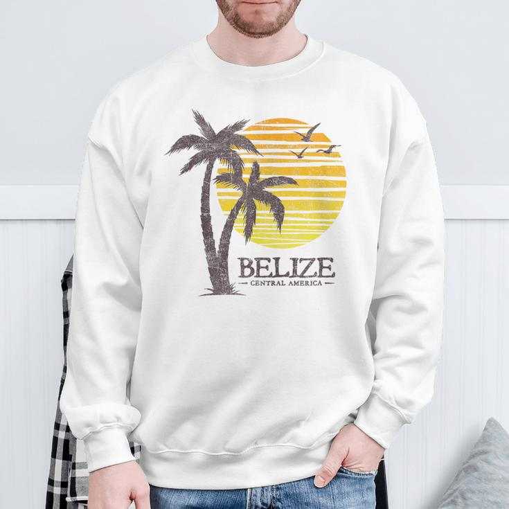 Retro Belize Souvenir Vintage Sunset Womens Sweatshirt Gifts for Old Men
