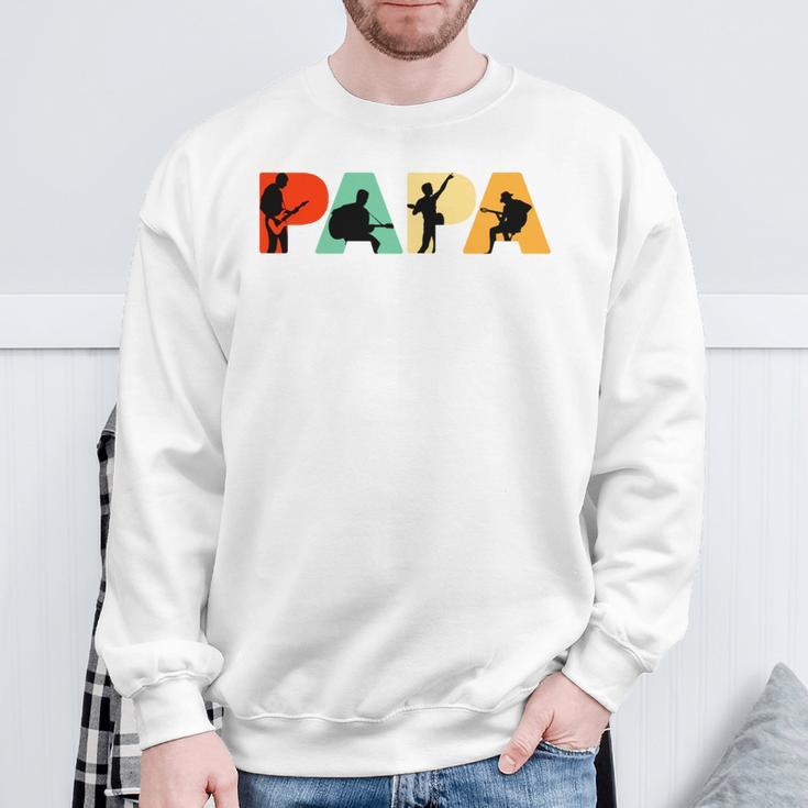 Retro Gitarre Papa Lustiger Papa Gitarrenspieler Sweatshirt Geschenke für alte Männer