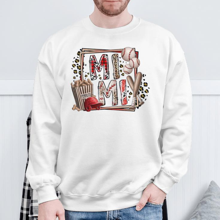 Retro Leopard Baseball Mimi Baseball Lover Sweatshirt Gifts for Old Men