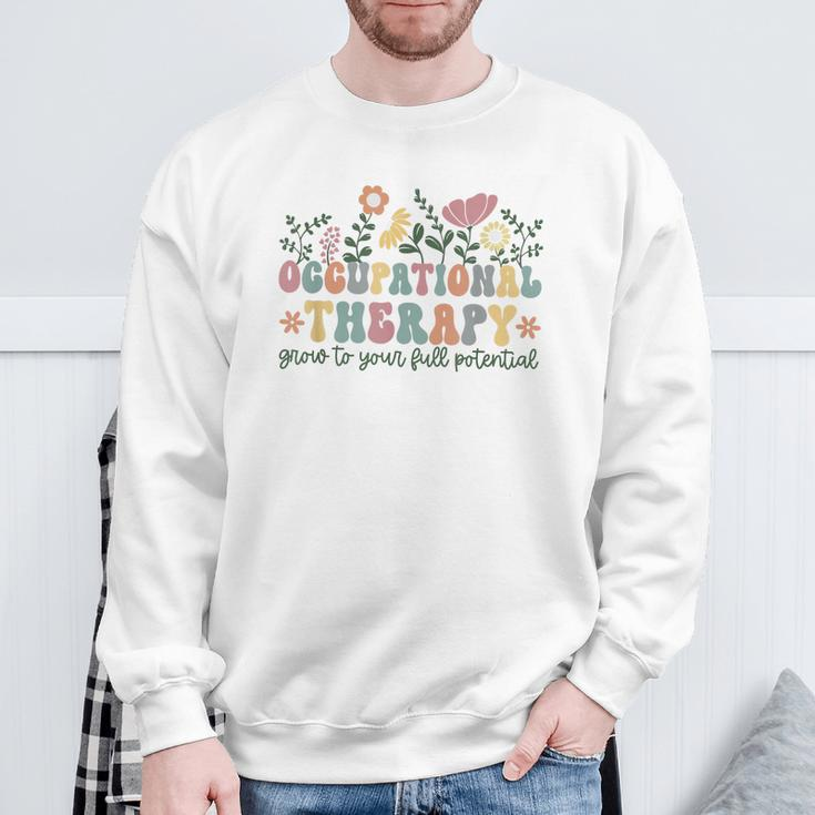 Retro Occupational Therapy Grow To Your Full Potential Ot Sweatshirt Gifts for Old Men