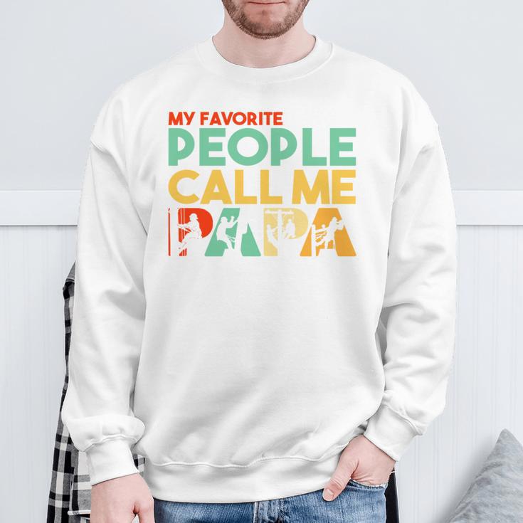 Retro Papa Line Worker Papa Witzigatertag Sweatshirt Geschenke für alte Männer