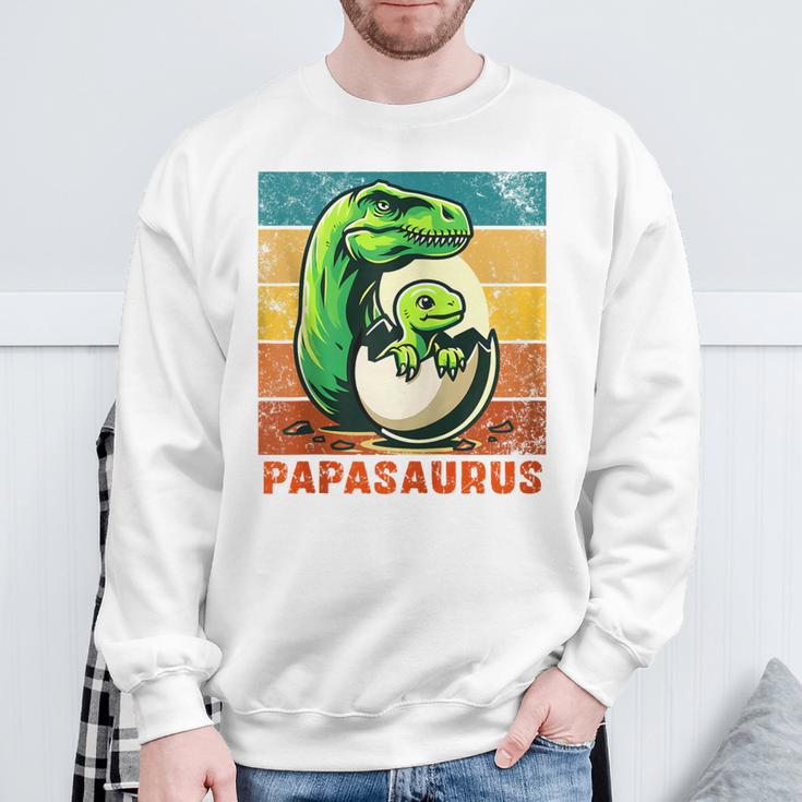 Retro Papasaurusatertag Bester Papa T-Rex Papa Dinosaur Kapuzenjacke Sweatshirt Geschenke für alte Männer