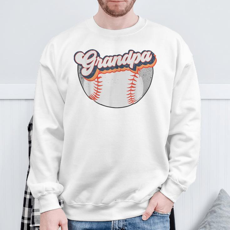 Retro Style Grandpa Baseball Softball Father's Day Grandpa Sweatshirt Gifts for Old Men