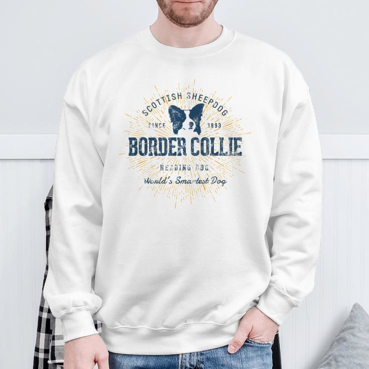 Retro Vintage Border Collie Sweatshirt Geschenke für alte Männer