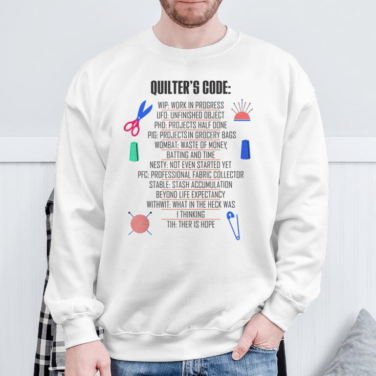Seamstress Sewist Tailor Quilter's Code Quilting Pattern Sweatshirt Gifts for Old Men