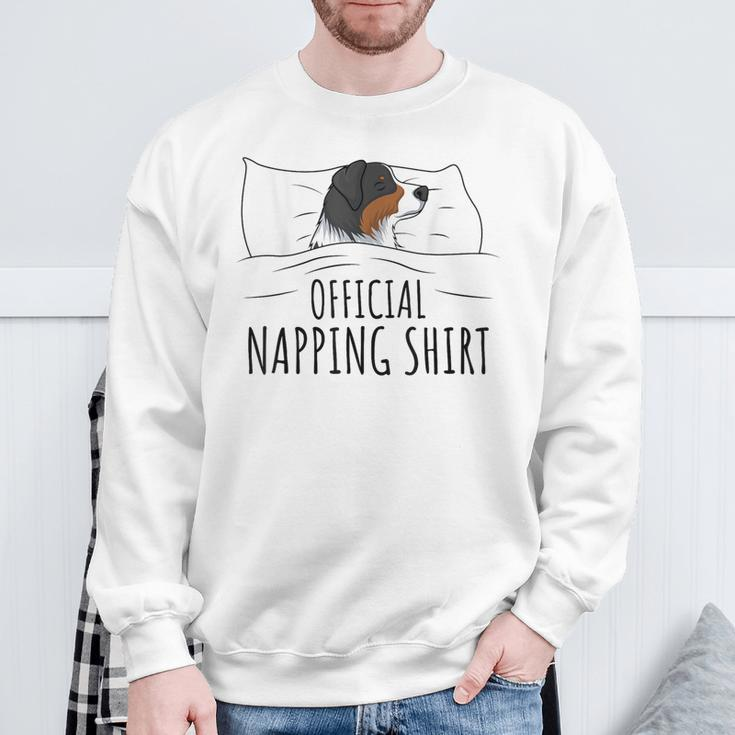 Sleeping Australian Shepherd Pyjamas Official Napping Sweatshirt Gifts for Old Men