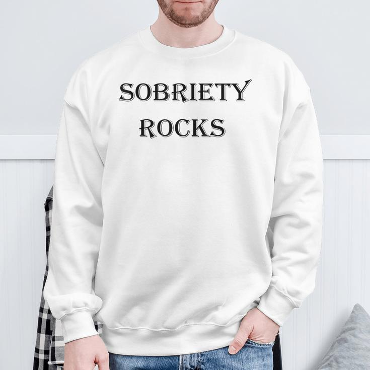 Sobriety Rocks Sweatshirt Gifts for Old Men